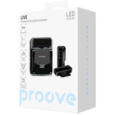 Купить Беспроводной петличный микрофон Proove Live 58987 - Ncase
