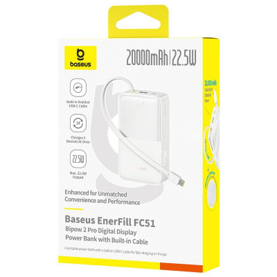 Купить Портативная Батарея Baseus EnerFill Bipow2 Pro 22.5W 20000mAh 65214 - Ncase