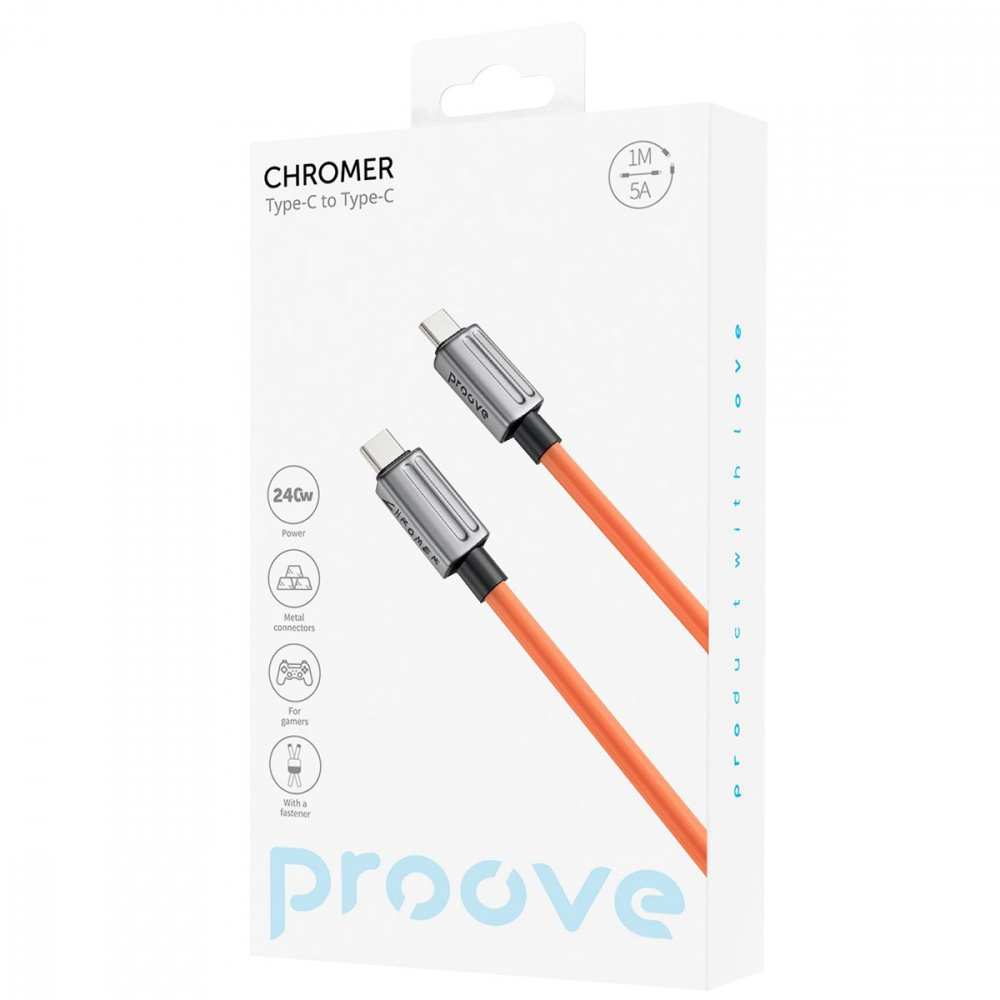 Кабель Proove Chromer Type-C to Type-C 240W (1m)