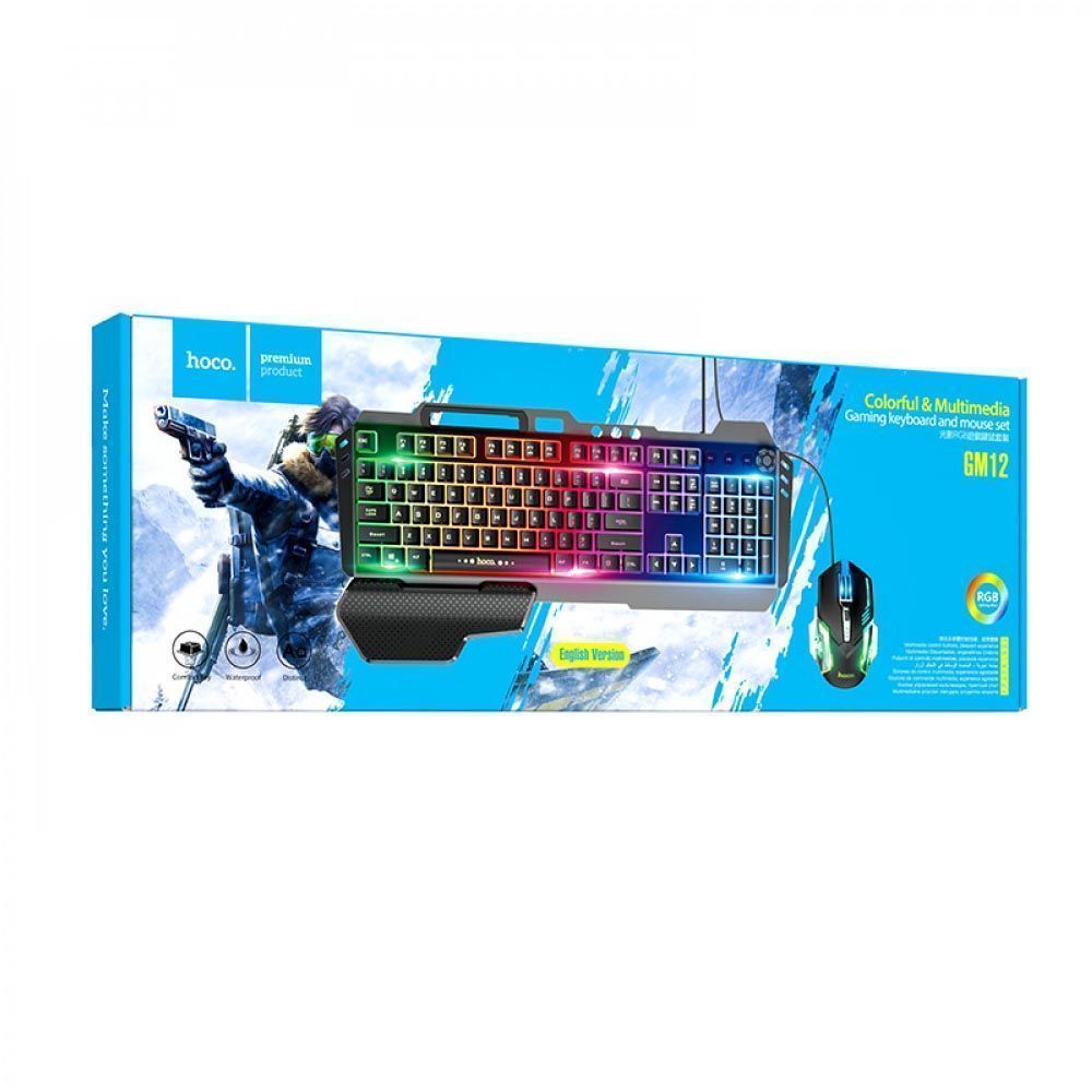 Игровая Клавиатура и Мышь Hoco GM12 Light and Shadow RGB (RU)