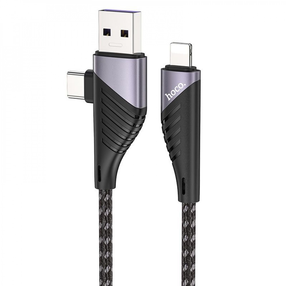 Cable Hoco U95 Freeway 2in1 USB to Type-C + Lightning PD 60W (1.2m)