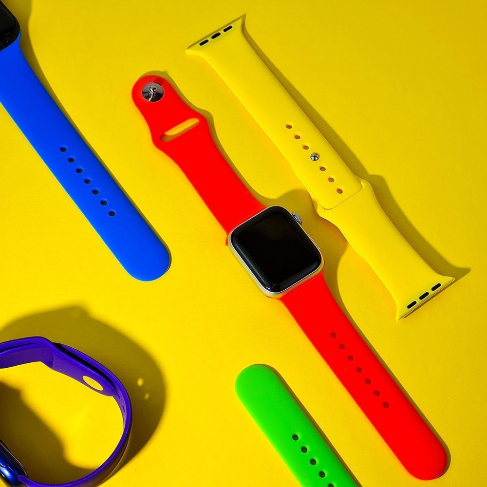 Ремешок Apple Watch Sport Band 42/44/45/46/49 mm (S/M & M/L) 3pcs white (6702) Белый на картинке №6