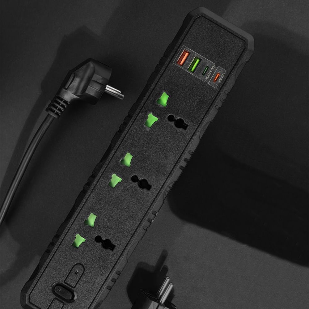 Power Strip T25-QC (3 sockets + 2 USB + 2 Type-C) 2 meters - фото 3