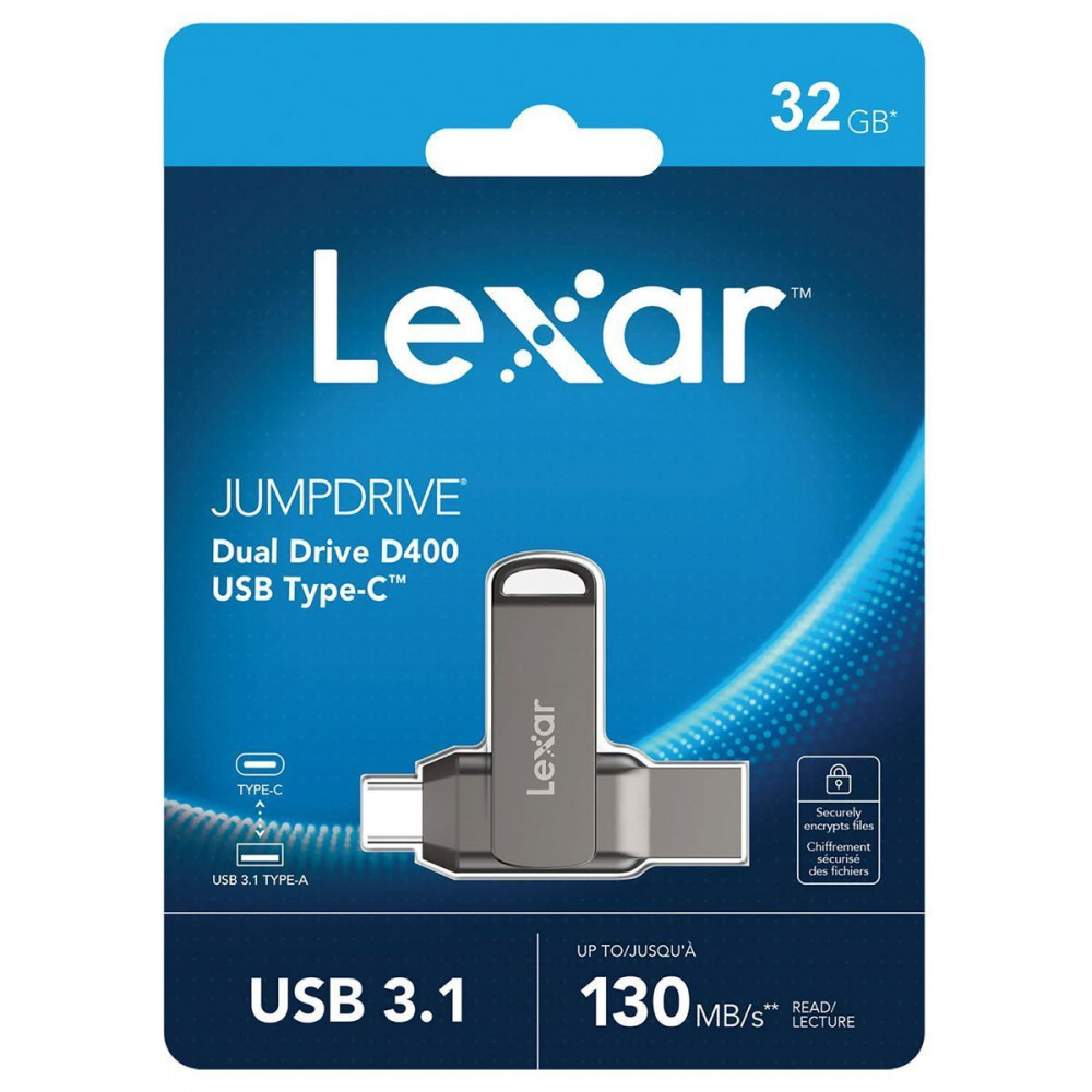Накопитель OTG LEXAR JumpDrive D400 USB to Type-C (USB 3.1) 32GB