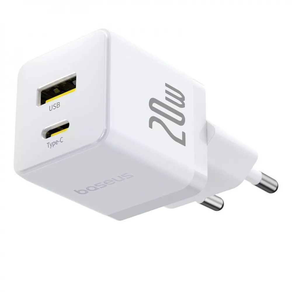СЗУ Baseus Palm Fast Charger Type-C+USB 20W (With Cable Type-C to Type-C 60W 1m) - фото 11