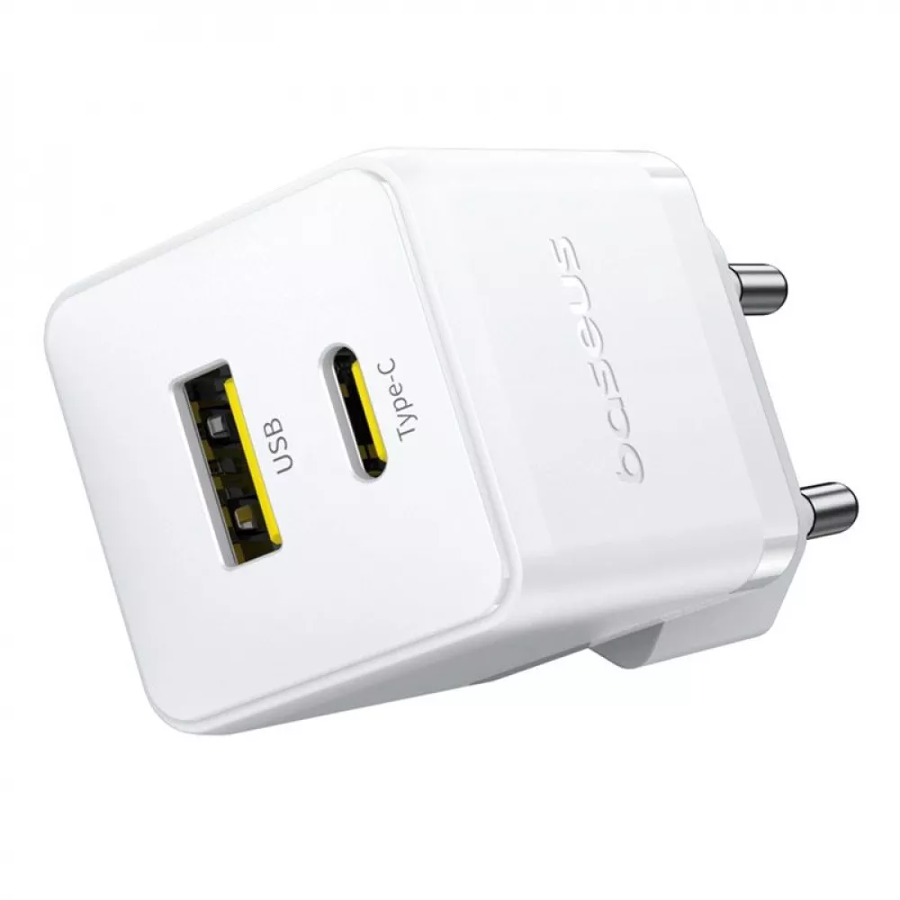 СЗУ Baseus Palm Fast Charger Type-C+USB 20W (With Cable Type-C to Type-C 60W 1m) - фото 12