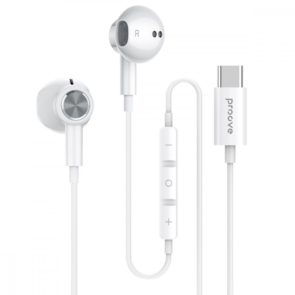 Провідні навушники Proove Echo (Type-C) white (ECWE00000202) Білий на малюнкі №1