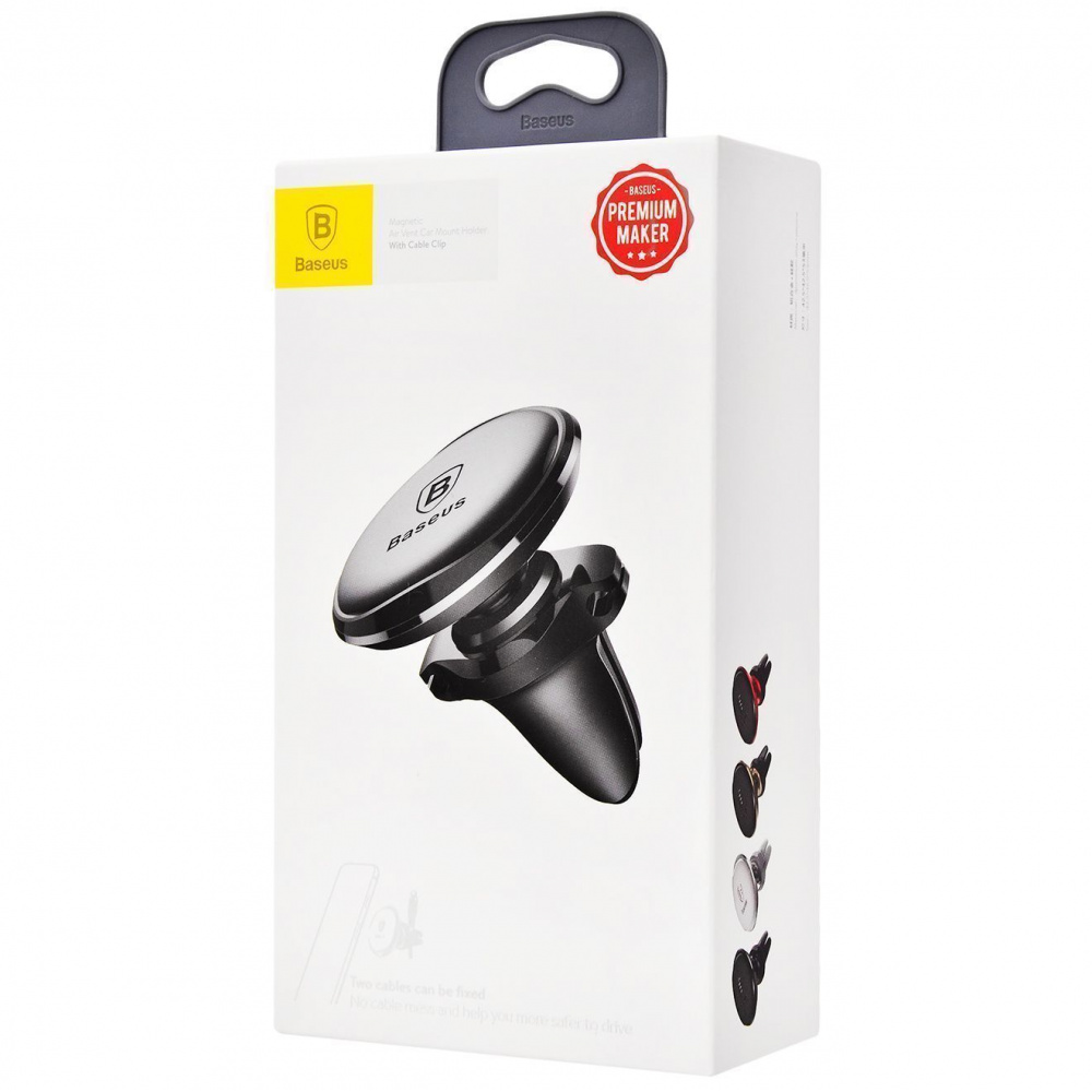 Автомобільний тримач Baseus Magnetic Air Vent Car Mount With Cable Clip — Придбати в Україні - фото 1