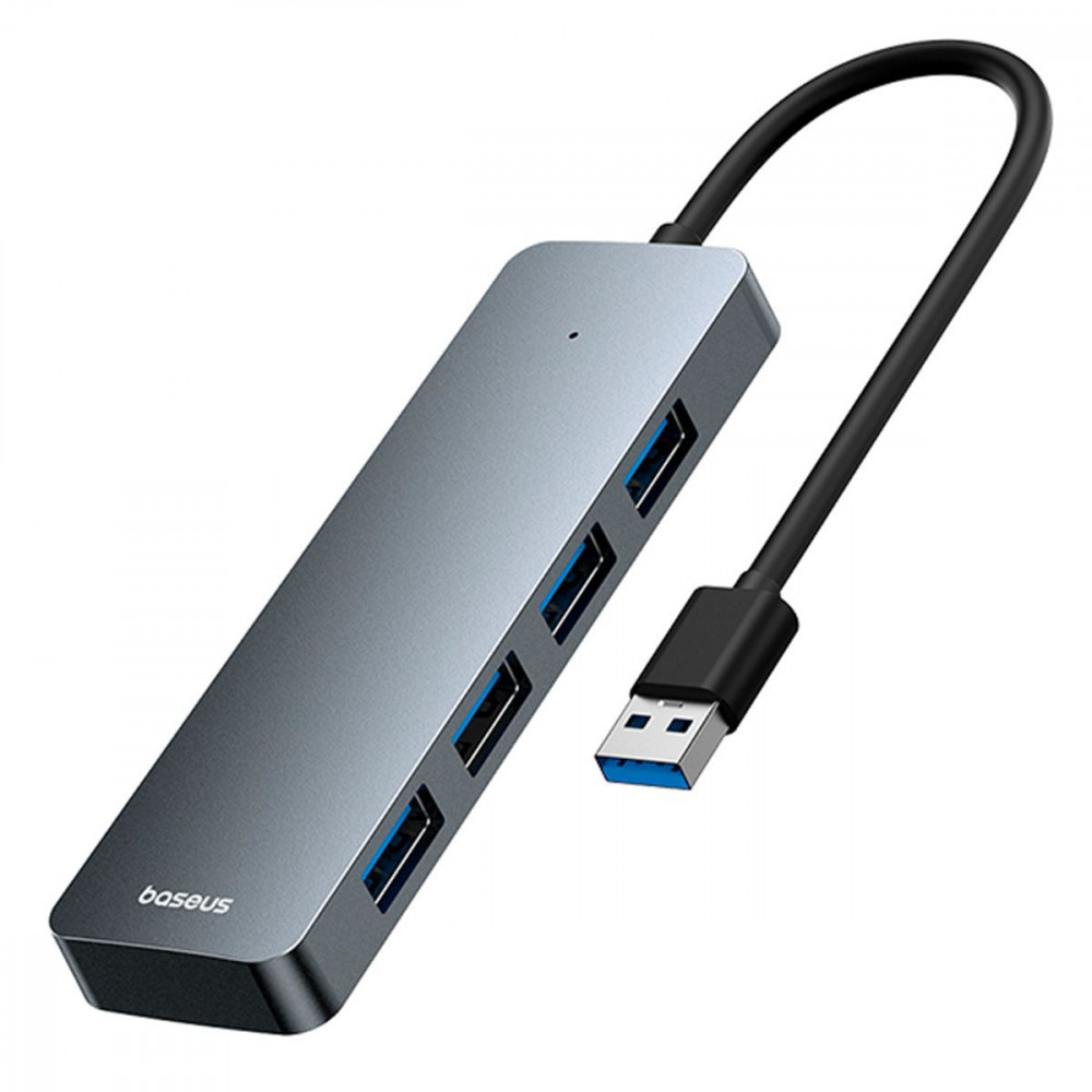 USB-Хаб Baseus UltraJoy Series Lite 15cm (4xUSB3.0) gray (B0005280B811-00) Серый на картинке №1