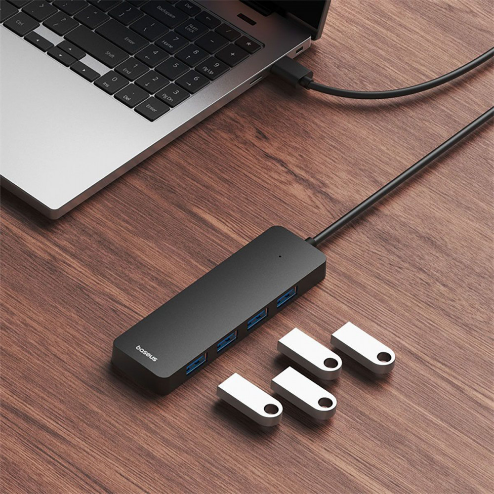 USB-Хаб Baseus UltraJoy Series Lite 15cm (4xUSB3.0) gray (B0005280B811-00) Серый на картинке №8