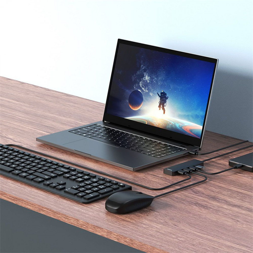 USB-Хаб Baseus UltraJoy Series Lite 15cm (4xUSB3.0) gray (B0005280B811-00) Серый на картинке №10