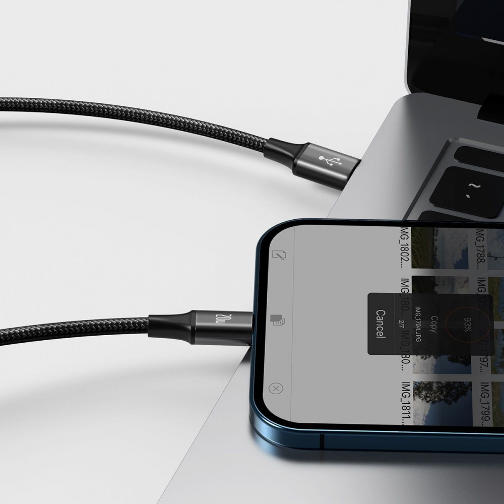 Кабель Baseus Rapid Series 3 in 1 Fast Charging Type-C to Micro USB+Lightning+Type-C 20W (1.5m) — Придбати в Україні - фото 7