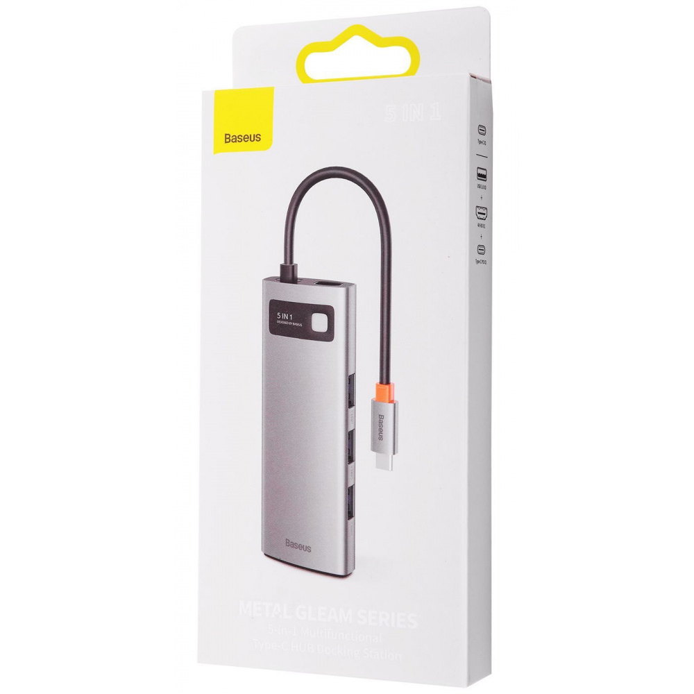 USB-Хаб Baseus Metal Gleam Series 5-in-1 Type-C — Придбати в Україні - фото 1