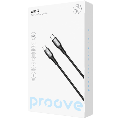 Купить Кабель Proove WireX Type-C to Type-C 60W (2m) 63616 - Ncase
