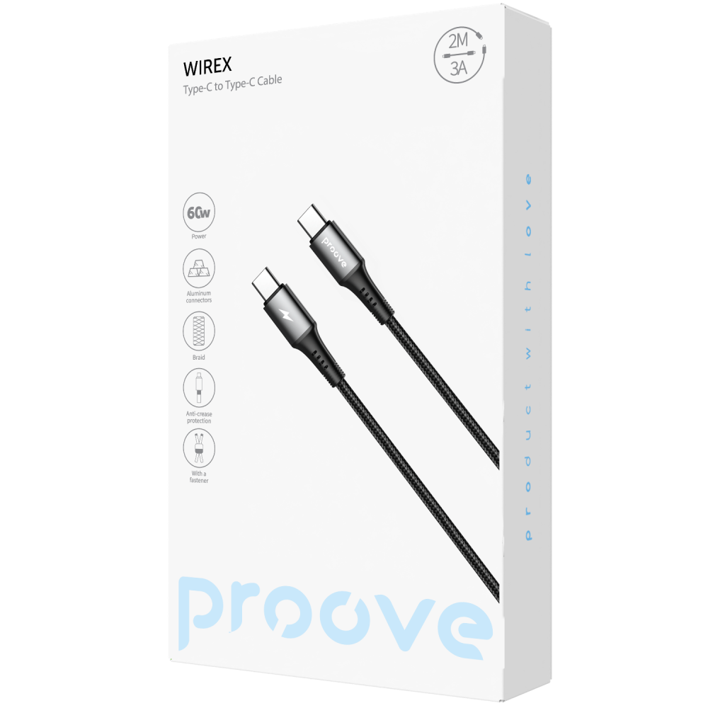 Кабель Proove WireX Type-C to Type-C 60W (2m) - фото 1