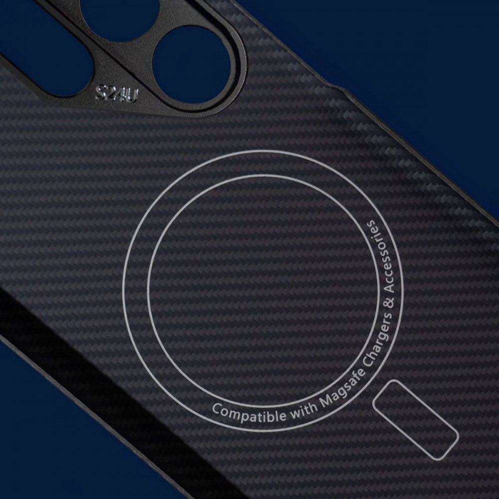 Чехол WAVE Premium Carbon Slim with Magnetic Ring Samsung Galaxy S25 Ultra black (61782) Черный на картинке №5