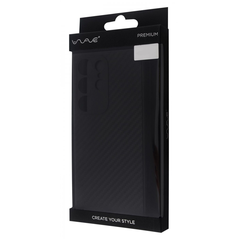 Чехол WAVE Premium Carbon Slim with Magnetic Ring Samsung Galaxy S25 Ultra black (61782) Черный на картинке №2