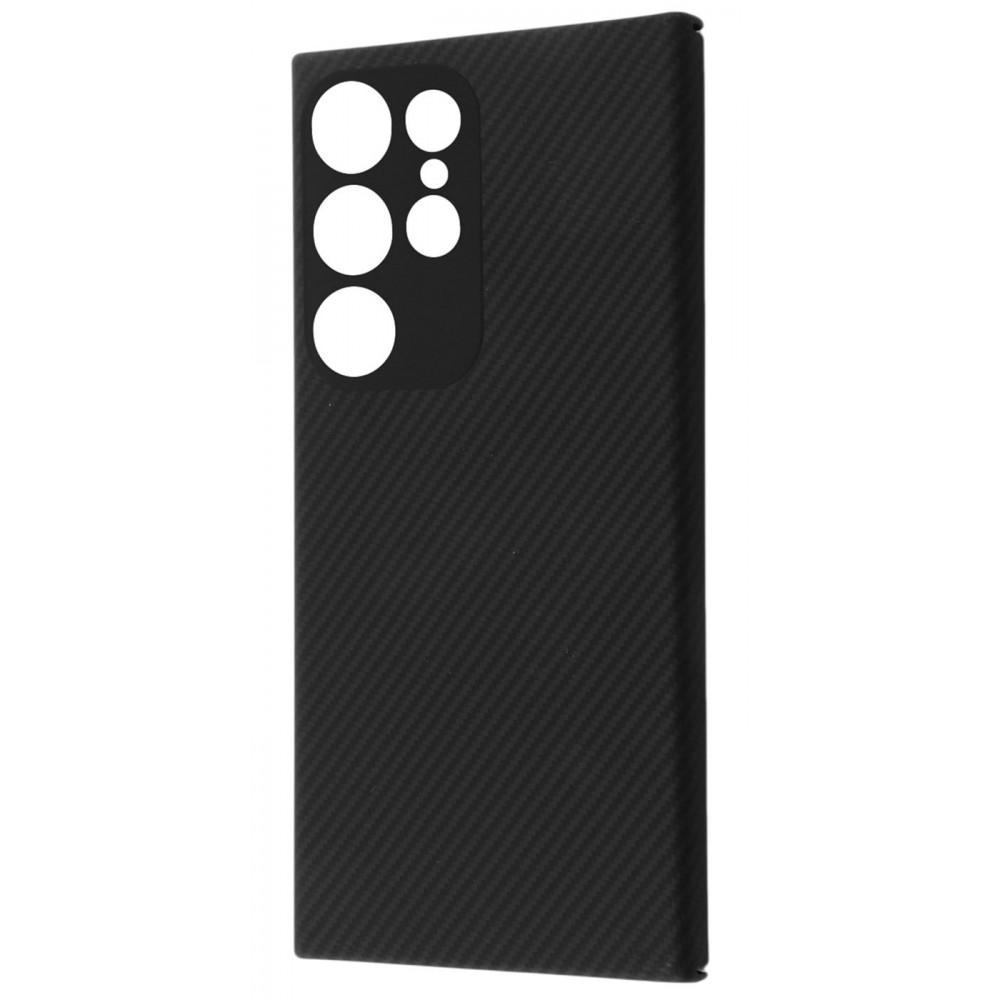 Чехол WAVE Premium Carbon Slim with Magnetic Ring Samsung Galaxy S25 Ultra black (61782) Черный на картинке №1