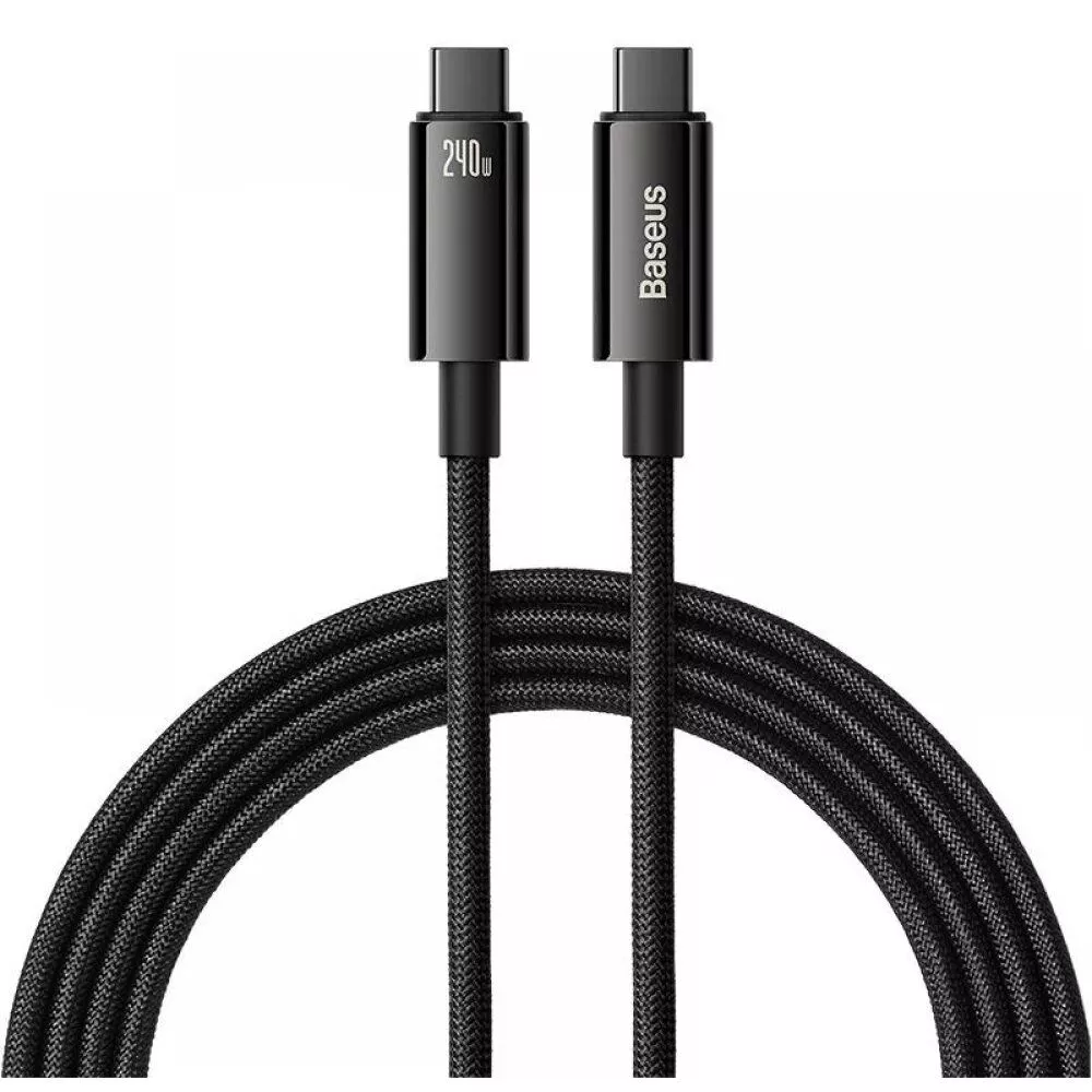 Кабель Baseus Tungsten Gold Fast Charging Type-C to Type-C 240W (2m) — Придбати в Україні