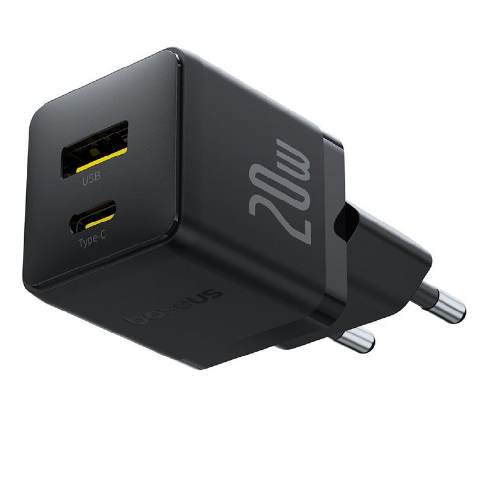 СЗУ Baseus Palm Fast Charger Type-C+USB 20W (With Cable Type-C to Type-C 60W 1m) - фото 3