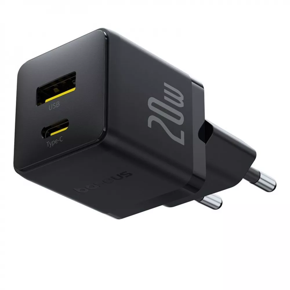 СЗУ Baseus Palm Fast Charger Type-C+USB 20W (With Cable Type-C to Type-C 60W 1m) - фото 3