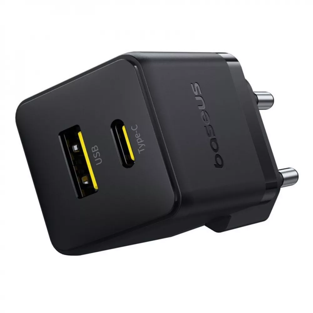 СЗУ Baseus Palm Fast Charger Type-C+USB 20W (With Cable Type-C to Type-C 60W 1m) - фото 4