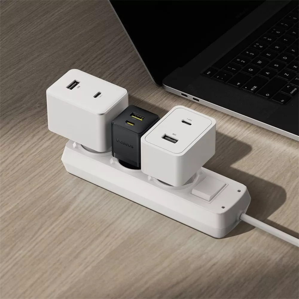 СЗУ Baseus Palm Fast Charger Type-C+USB 20W (With Cable Type-C to Type-C 60W 1m) - фото 8