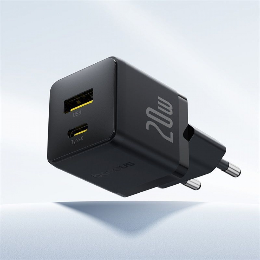 СЗУ Baseus Palm Fast Charger Type-C+USB 20W (With Cable Type-C to Type-C 60W 1m) - фото 9
