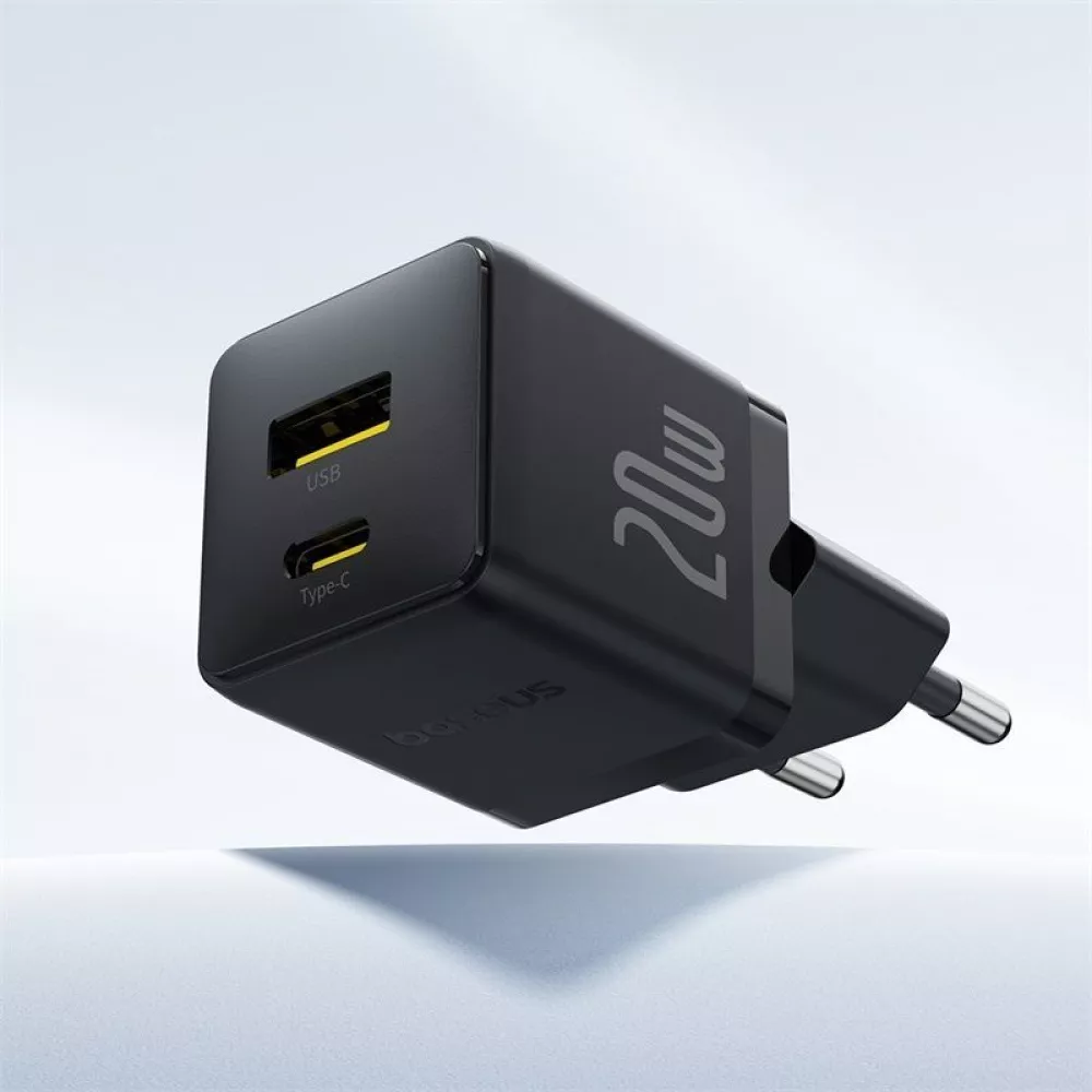 СЗУ Baseus Palm Fast Charger Type-C+USB 20W (With Cable Type-C to Type-C 60W 1m) - фото 9