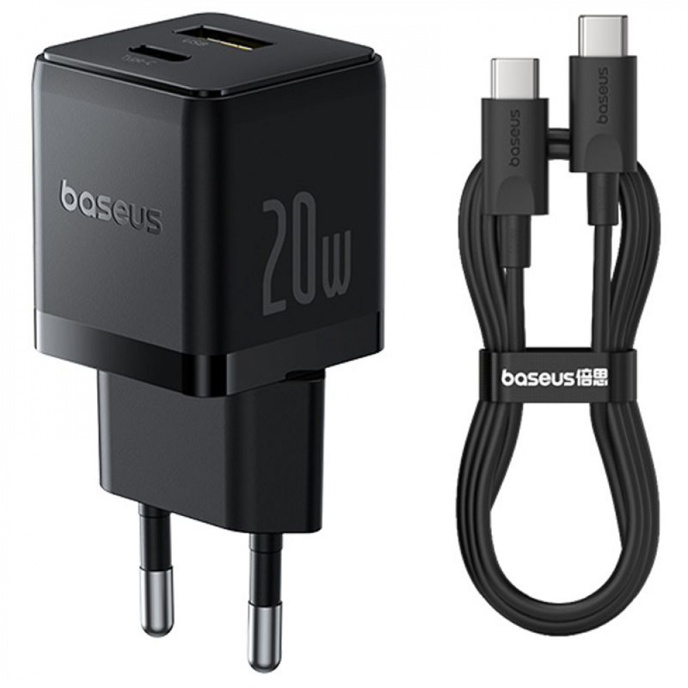 СЗУ Baseus Palm Fast Charger Type-C+USB 20W (With Cable Type-C to Type-C 60W 1m) - фото 18