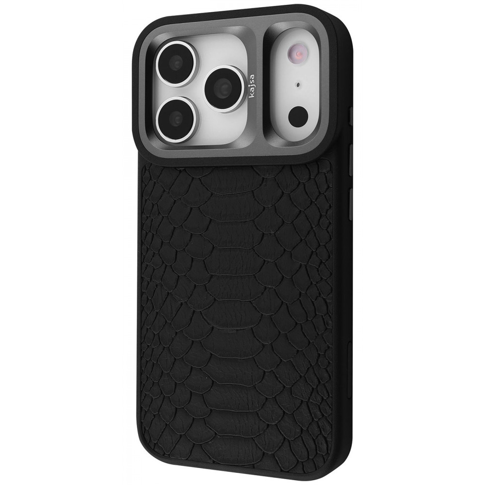 Чехол Kajsa Snake Pattern with Magnetic Ring iPhone 17 Pro Max black на картинке №1