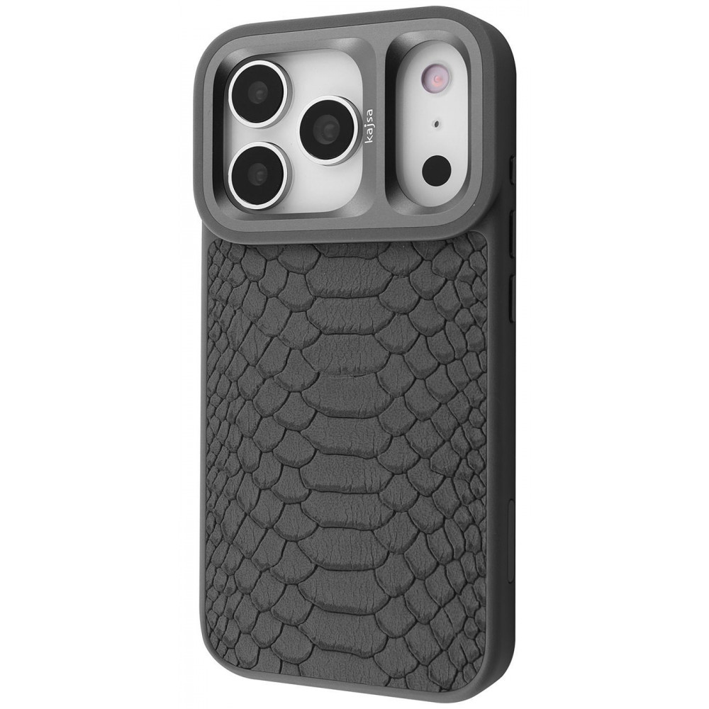 Чехол Kajsa Snake Pattern with Magnetic Ring iPhone 17 Pro Max gray на картинке №1