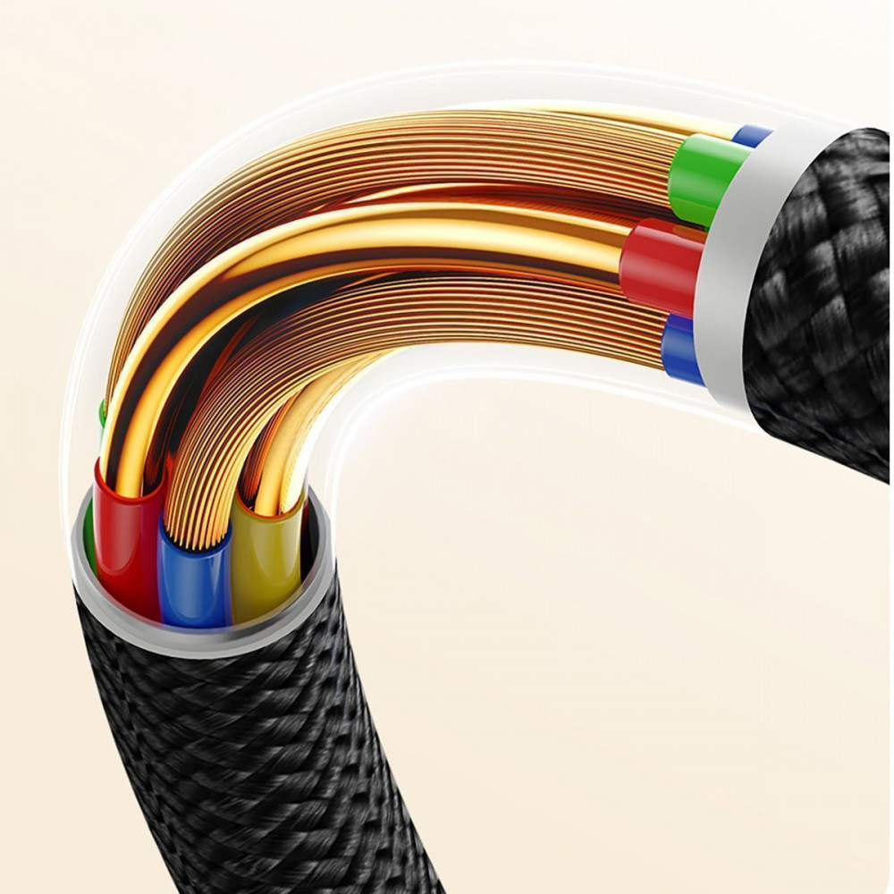 Кабель Baseus Dura Series Fast Charging Type-C 60W (2m) gold/black (P10377802U01-02) Золотий/чорний на малюнкі №9
