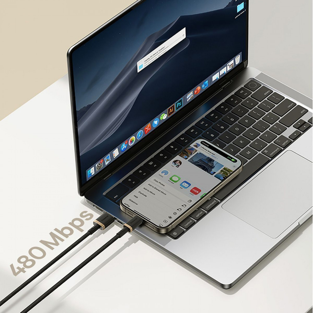Кабель Baseus Dura Series Fast Charging Type-C 60W (2m) - фото 9
