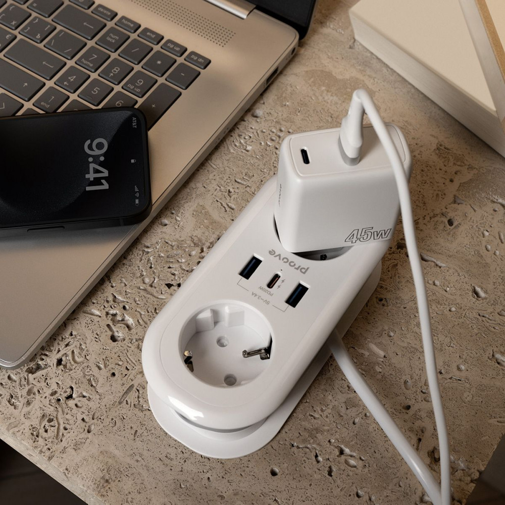 Сетевой фильтр Proove Supercoil 20W (2xAC + Type-C + 2xSB) 1.5m - фото 6