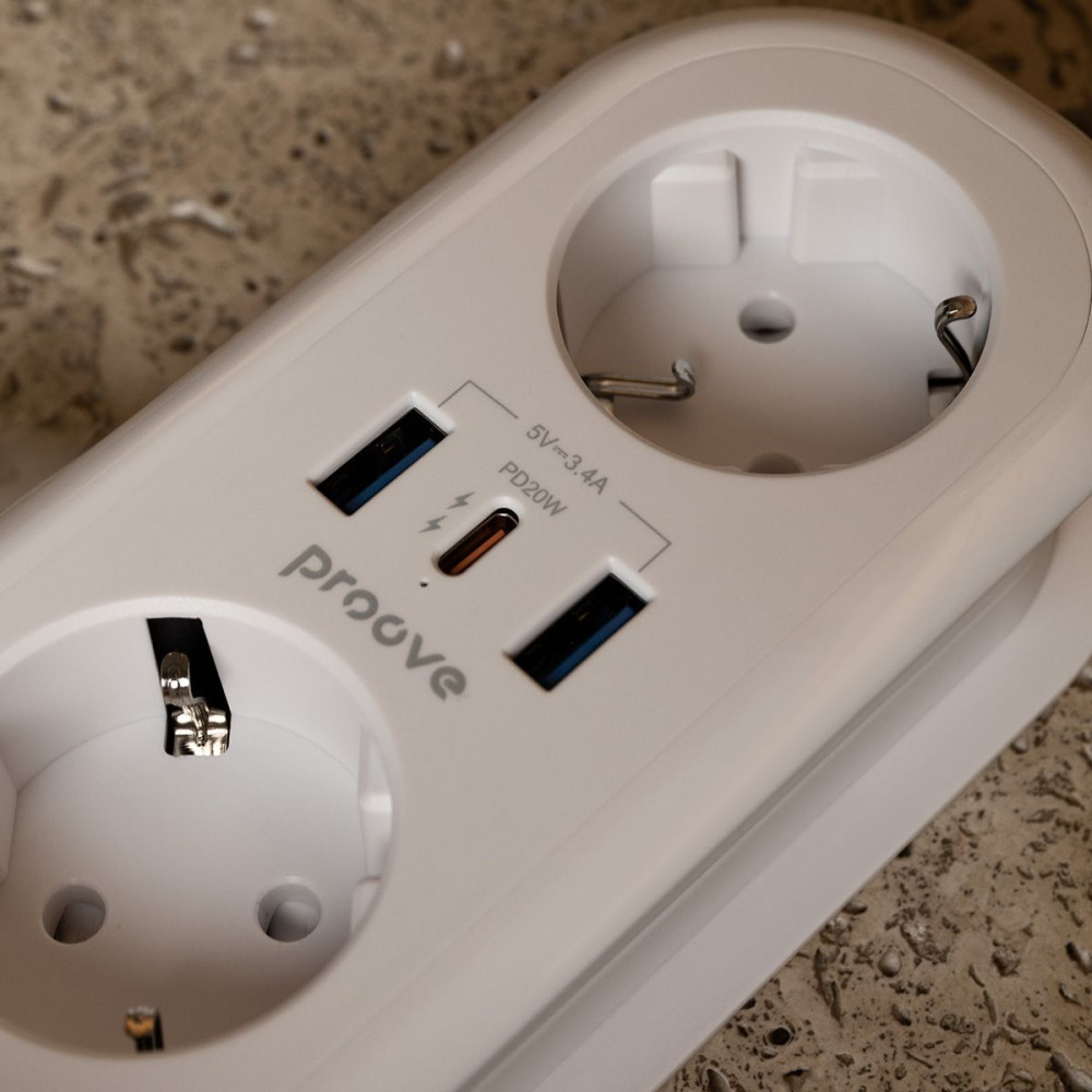 Сетевой фильтр Proove Supercoil 20W (2xAC + Type-C + 2xSB) 1.5m - фото 7