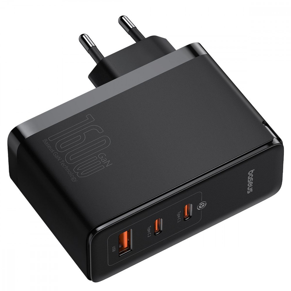 МЗП Baseus GaN5 Pro Digital Fast Charger Type-C+2USB 160W (With Clable Type-C to Type-C 240W 1m) black на малюнкі №4