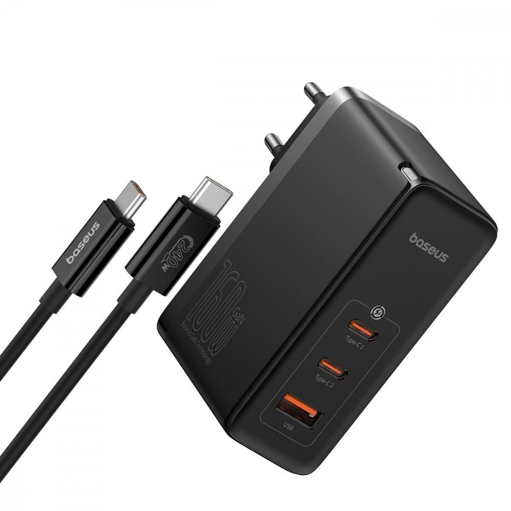 МЗП Baseus GaN5 Pro Digital Fast Charger Type-C+2USB 160W (With Clable Type-C to Type-C 240W 1m) — Придбати в Україні - фото 5
