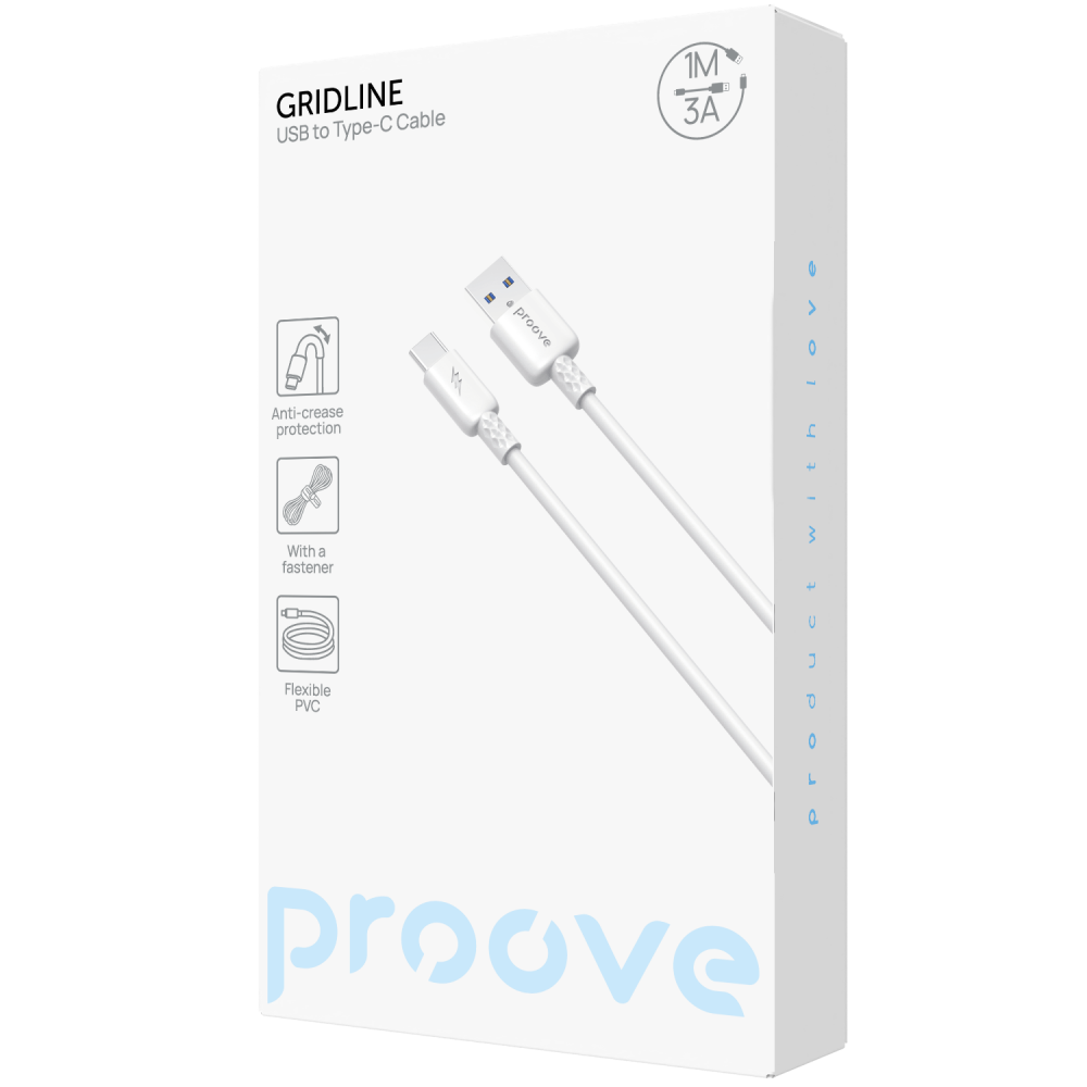 Кабель Proove GridLine USB to Type-C 3A (1m) — Придбати в Україні - фото 1