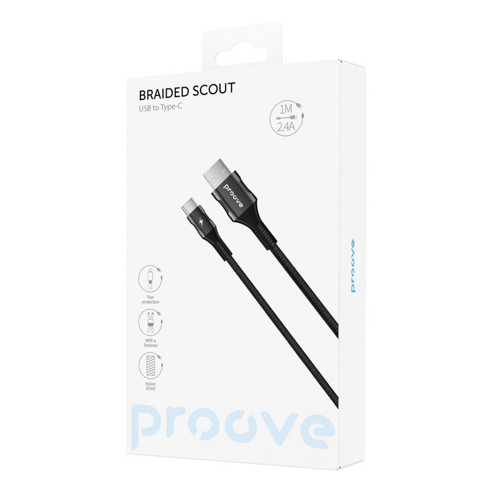 Кабель Proove Braided Scout Type-C 2.4A (1m)