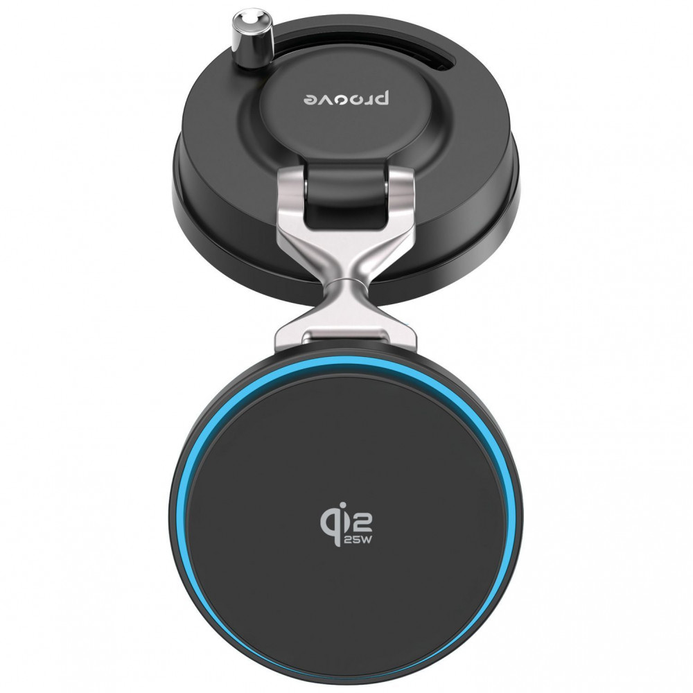 Автодержатель с Беспроводной Зарядкой Proove JetLock Qi2.2 25W black (WHJL25010001) Черный на картинке №5