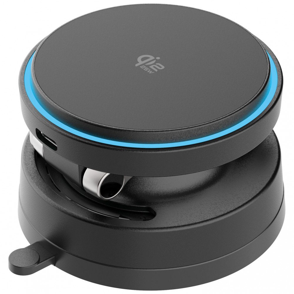 Автодержатель с Беспроводной Зарядкой Proove JetLock Qi2.2 25W black (WHJL25010001) Черный на картинке №6