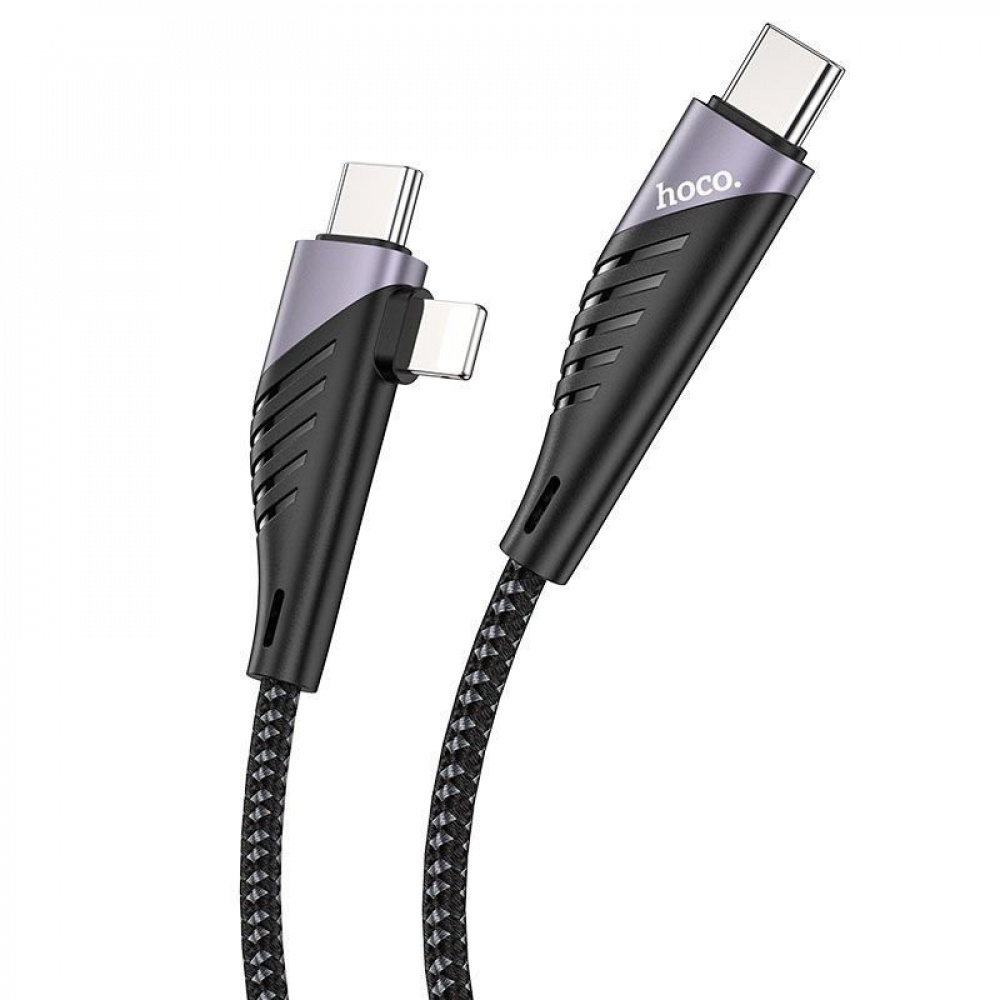 Кабель Hoco U95 2in1 Freeway 2in1 Type-C to Type-C + Lightning PD 60W (1.2m) — Придбати в Україні - фото 5