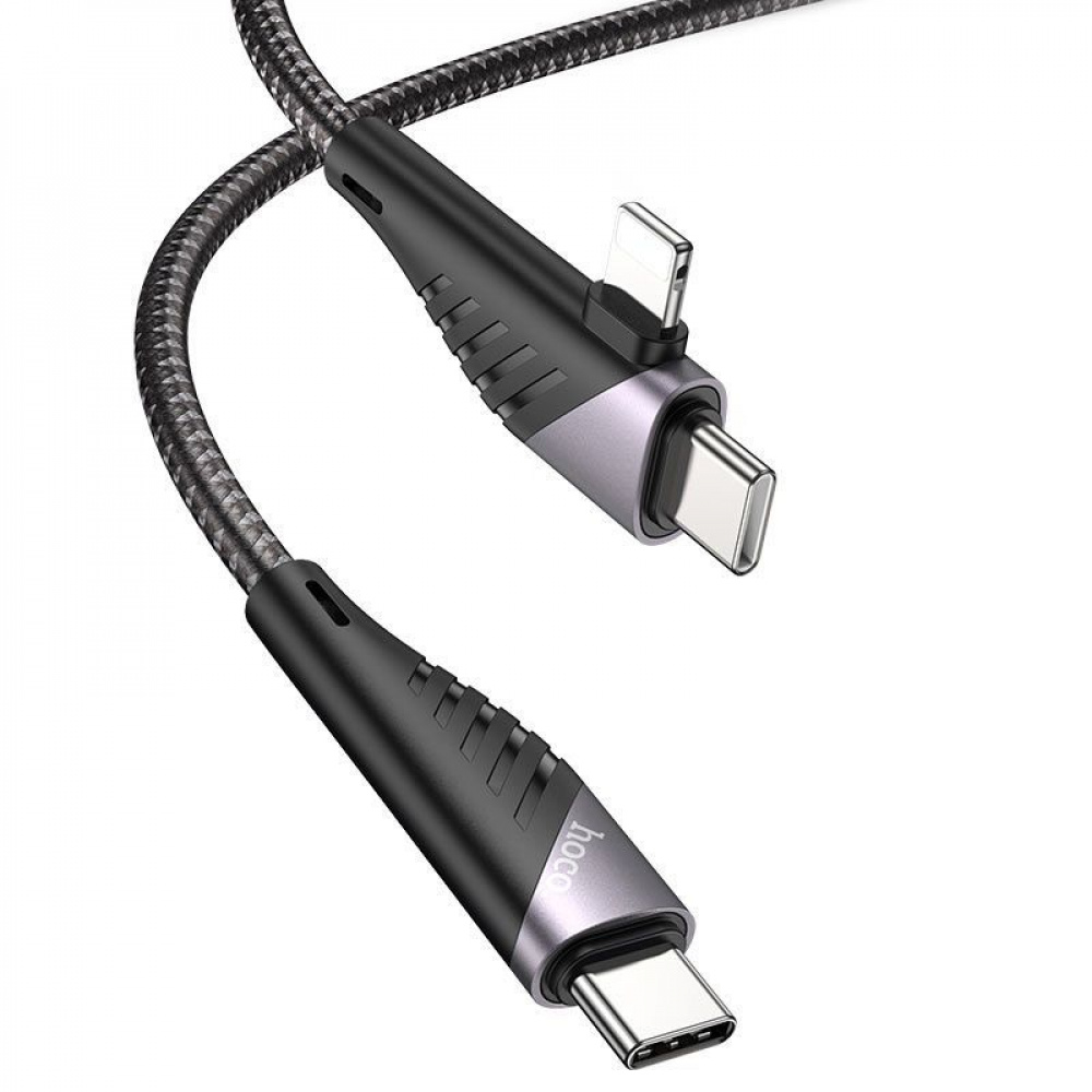 Кабель Hoco U95 2in1 Freeway 2in1 Type-C to Type-C + Lightning PD 60W (1.2m) — Придбати в Україні - фото 4