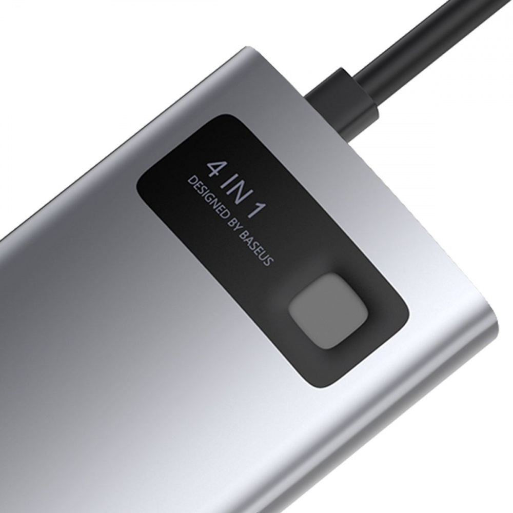 USB-Хаб Baseus Metal Gleam Series 4-in-1 (2xUSB3.0 + 4KHD + Type-C) - фото 8