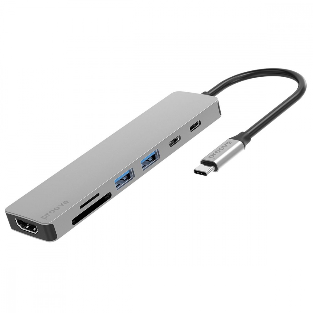 Type-C-Хаб Proove Iron Link 7 in 1 (2*Type-C + 2*USB3.0 + HDMI + SD/TF) — Придбати в Україні