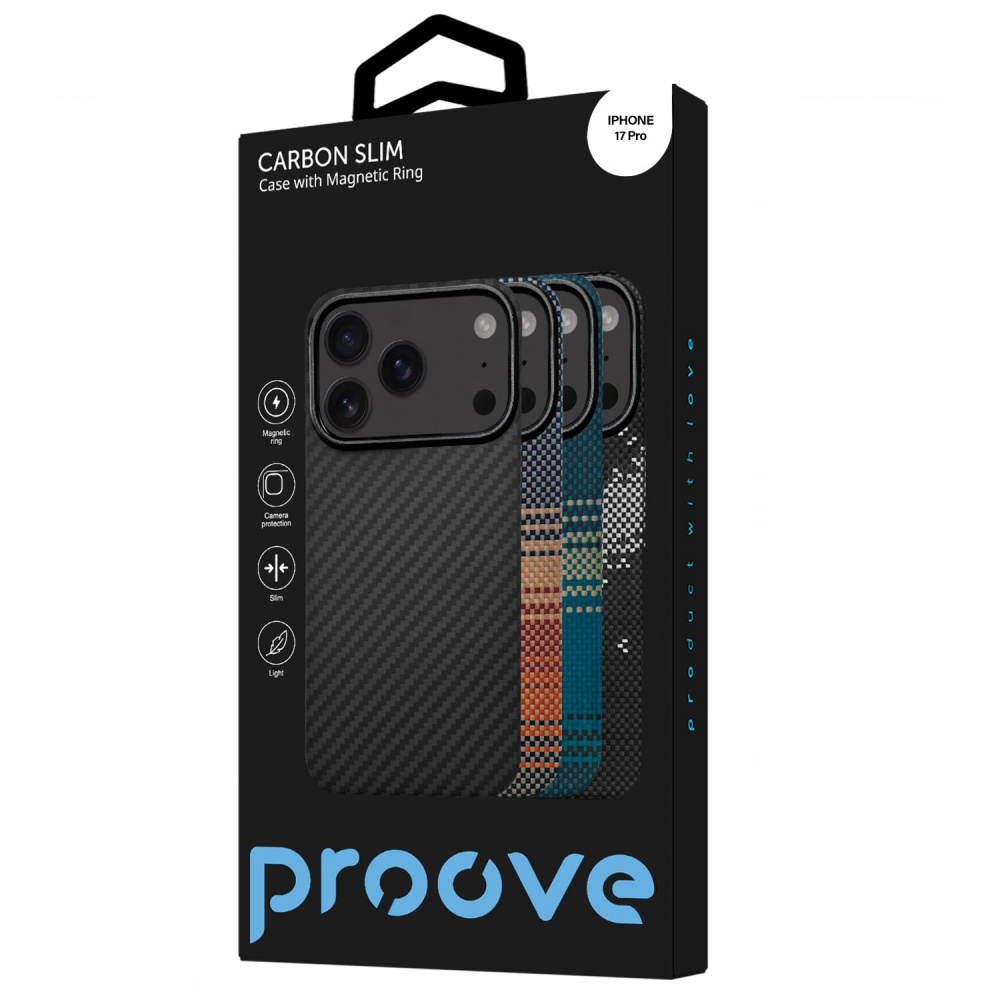 Чехол Proove Carbon Slim with Magnetic Ring iPhone 17 Pro - фото 1
