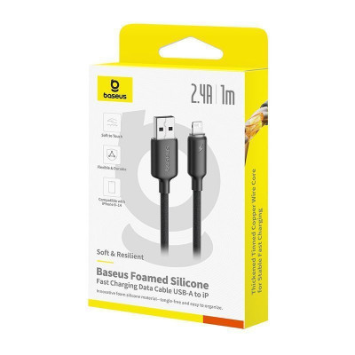 Купить Кабель Baseus Foamed Silicone Fast Charging Lightning 2.4A (1m) 66196 - Ncase
