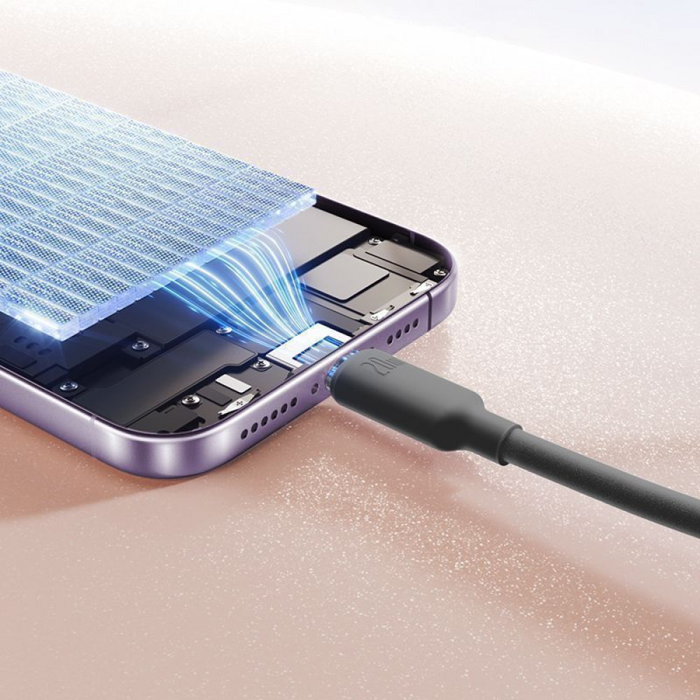 Кабель Baseus Foamed Silicone Fast Charging Lightning 2.4A (1m) — Придбати в Україні - фото 3