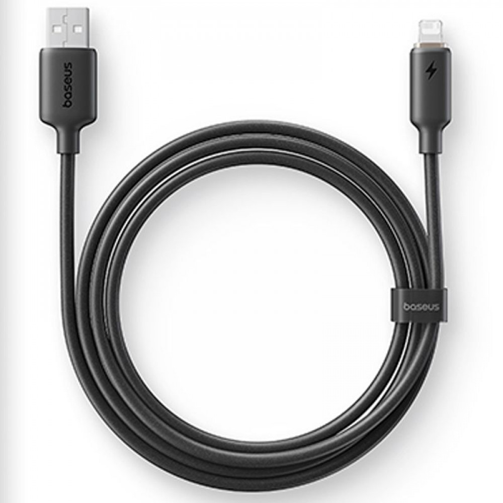 Кабель Baseus Foamed Silicone Fast Charging Lightning 2.4A (1m) black на малюнкі №1